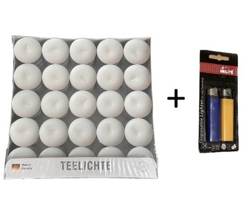 Podgrzewacze tealight 4h 100 sztuk + Zapalniczka!