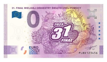 Banknot 0 euro souvenir 31. WOŚP Kryptobanknot