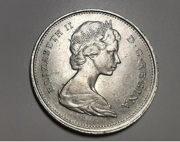 Moneta, Canada, Elizabeth II, 25 Cents, 1974