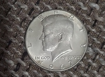 USA Srebro 1967 Kennedy 50 Centów Piękna Moneta