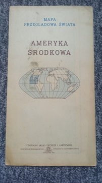 Ameryka Środkowa mapa przeglądowa świata 1955rok