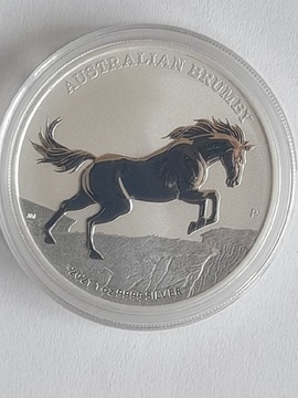 Australijski Koń Brumby 1 oz srebra 2021