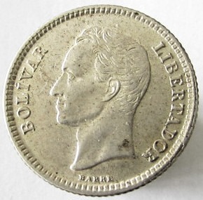 25 centimos  1954. Wenezuela.