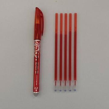 Zestaw 1 długopis z gumką+5 wkładów ścieralnych 