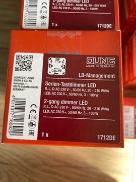 Jung 1712DE Serien Tastdimmer LED 2 gang Ściemniać