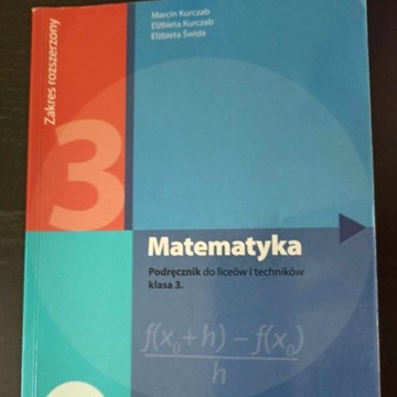 Matematyka 3, podręcznik, rozszerzony, Kurczab