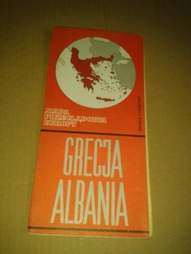 Grecja Albania mapa Przeglądowa prl ładna stara 