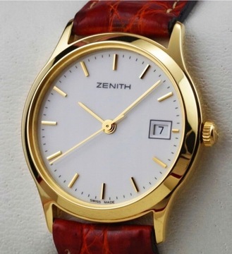 Złoty damski zegarek Zenith.  18k/ szafir 