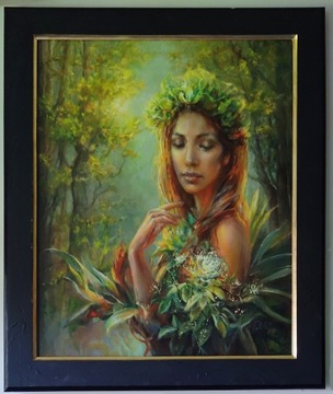 K. Paleta obraz olejny  "Kwiat paproci" 50 x 60 