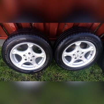 Alufelgi mercedes w202 15" 5x112 + opony zimowe