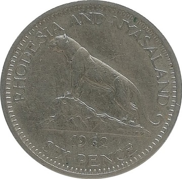 Rodezja i Niasa 6 pence 1962, KM#4