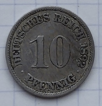 #007 Niemcy - Cesarstwo 10 fenigów 1892 A