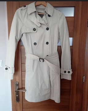 Zara trench trencz płaszcz wiosenny S bezowy