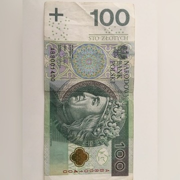 Banknot 100zl seria AB