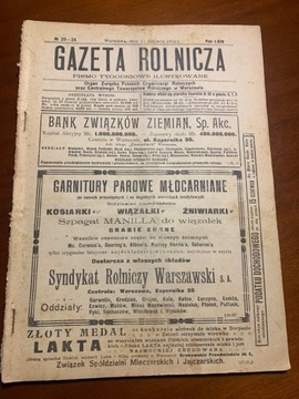 Gazeta Rolnicza  No 23-24.  1923 r
