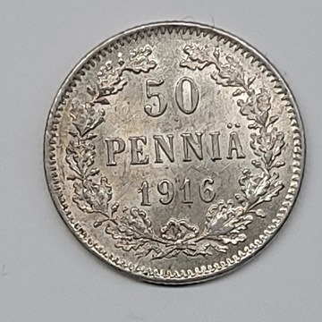 1916 Finlandia srebrnych 50 pennia