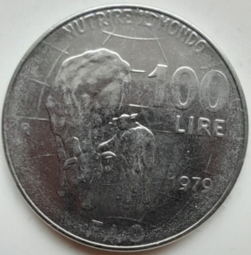 WŁOCHY 100 Lira 1979  FAO