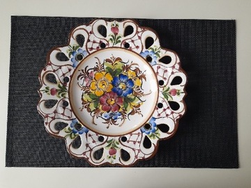 Dekoracyjny ceramiczny talerz hand made Portugalia