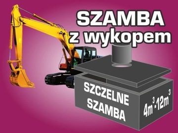 Szambo szamba betonowe z wykopem koparką kompleks