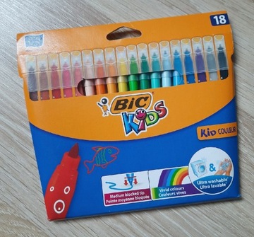 BIC KIDS flamastry do szkoły 18 kolorów NOWE opak