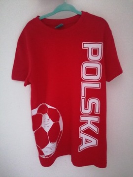 T-shirt Polska 122 czerwony Nowy 