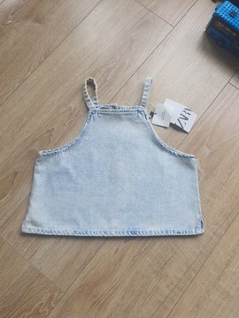 Top denim z dekoltem halter ZARA NOWY z metką 