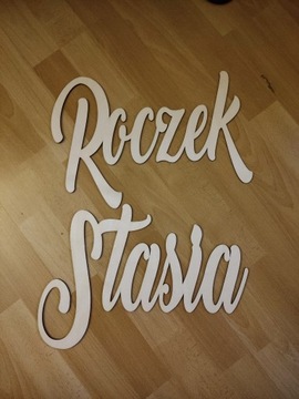 Napis Roczek Stasia 25cm