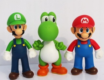 ZESTAW 3 FIGUREK SUPER MARIO BROS LUIGI