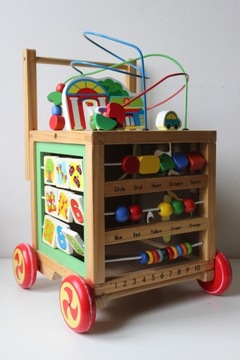 Kindersafe Pchacz wózek edukacyjny drewniany 6w1