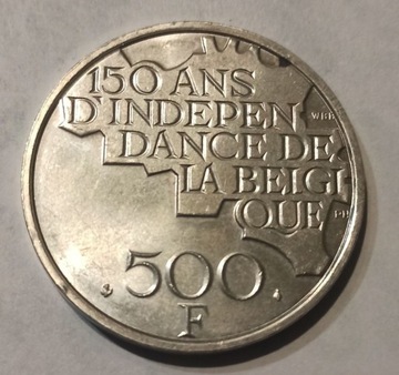 Moneta 500 franków Belgia 1980