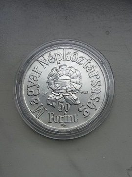 Węgry 50 Forint 1973 r Magyar P. Sandor srebro 