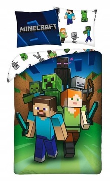 POŚCIEL MINECRAFT GRA 160x200 Steve Alex Enderman Creeper