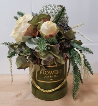 FlowerBox Jesienny BOHO Kwiaty w pudełku PREZENT 