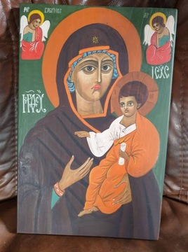 ikona Madonna prezent ręcznie malowana Maryja 