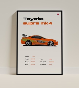 Plakat Toyota Supra mk4 A3