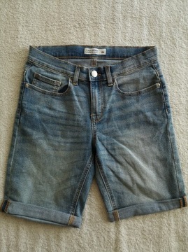 Niebieskie jeansowe krótkie spodenki szorty Cubus 164
