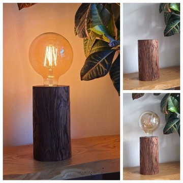 Lampa lampka z drewna