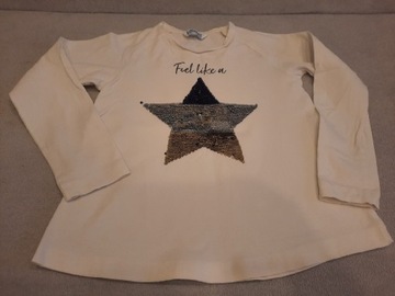 Biała bluzka z cekinową gwiazdą Mayoral r.128