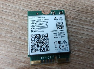 Karta Wifi 6e / Intel AX411NGW / JAK NOWA