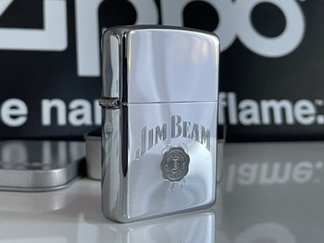 Zapalniczka Zippo 2002 Jim Beam, polerowany chrom, NOWA