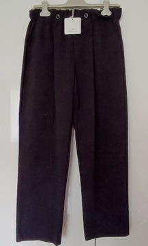 Spodnie włoskie czarne materiał punto milano
