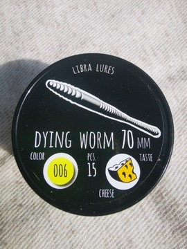 LIBRA LURES-DYING WORM 70 kolor006,hot yellow SER