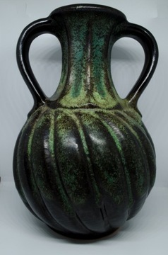 Wazon ceramiczny z dwoma uchwytami Vintage 19 cm