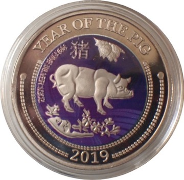 Niue 2 dollars z 2019 roku - ŚWINIA - O. M. OFERTĘ