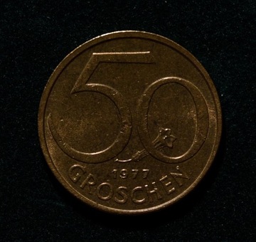 50 groschen 1977, Austria, moneta bardzo dobra