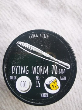 LIBRA LURES-DYING WORM 70 kolor001,white SER