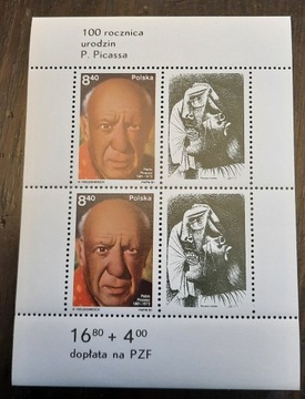 PICASSO/100 ROCZNICA URODZIN/BLOK ZNACZKI