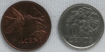 Trynidad i Tobago 1 i 10 cents 2007, KM#29 i KM#31