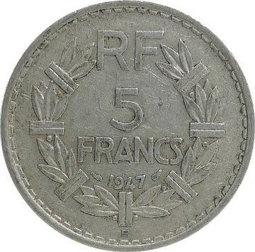 Francja 5 francs 1947, KM#888b.2