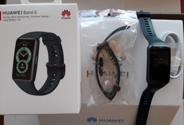 Huawei Band 6 czarny i zielony - 2 paski - nowy - gwarancja 2 lata